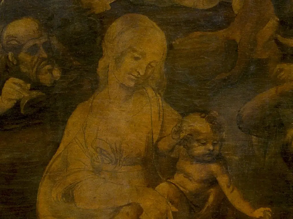 Virgin Mary and Child from Adoration of the Magi Leonardo da Vinci